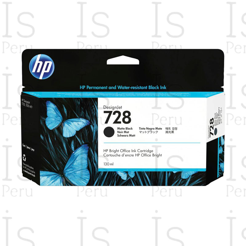 Tinta HP 728 3WX25A Negro Mate