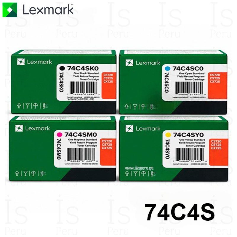 Pack Tóner Lexmark CX725dhe Original CMYK Pack Tóner Lexmark CX725dhe Original CMYK