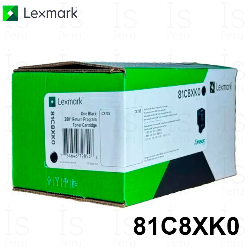 Toner Lexmark 81C8XK0 Negro Original Tóner Lexmark 81C8XK0 Negro Original